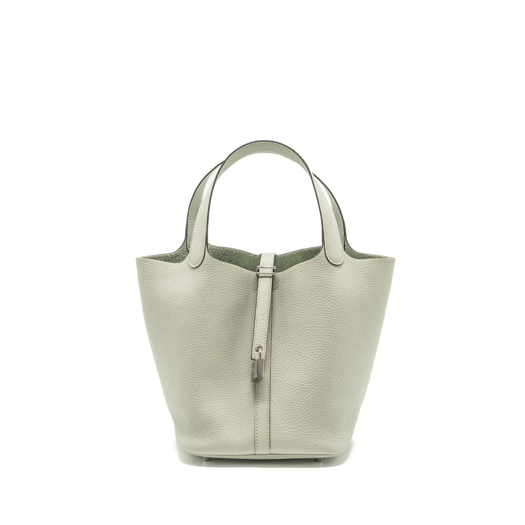 HERMES PICOTIN 22 LOCK BAG CLEMENCE GRIS NEVE SHW