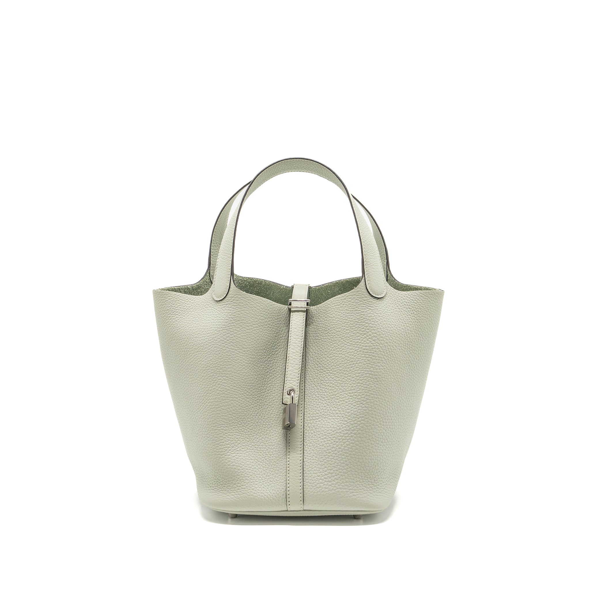 HERMES PICOTIN 22 LOCK BAG CLEMENCE GRIS NEVE SHW