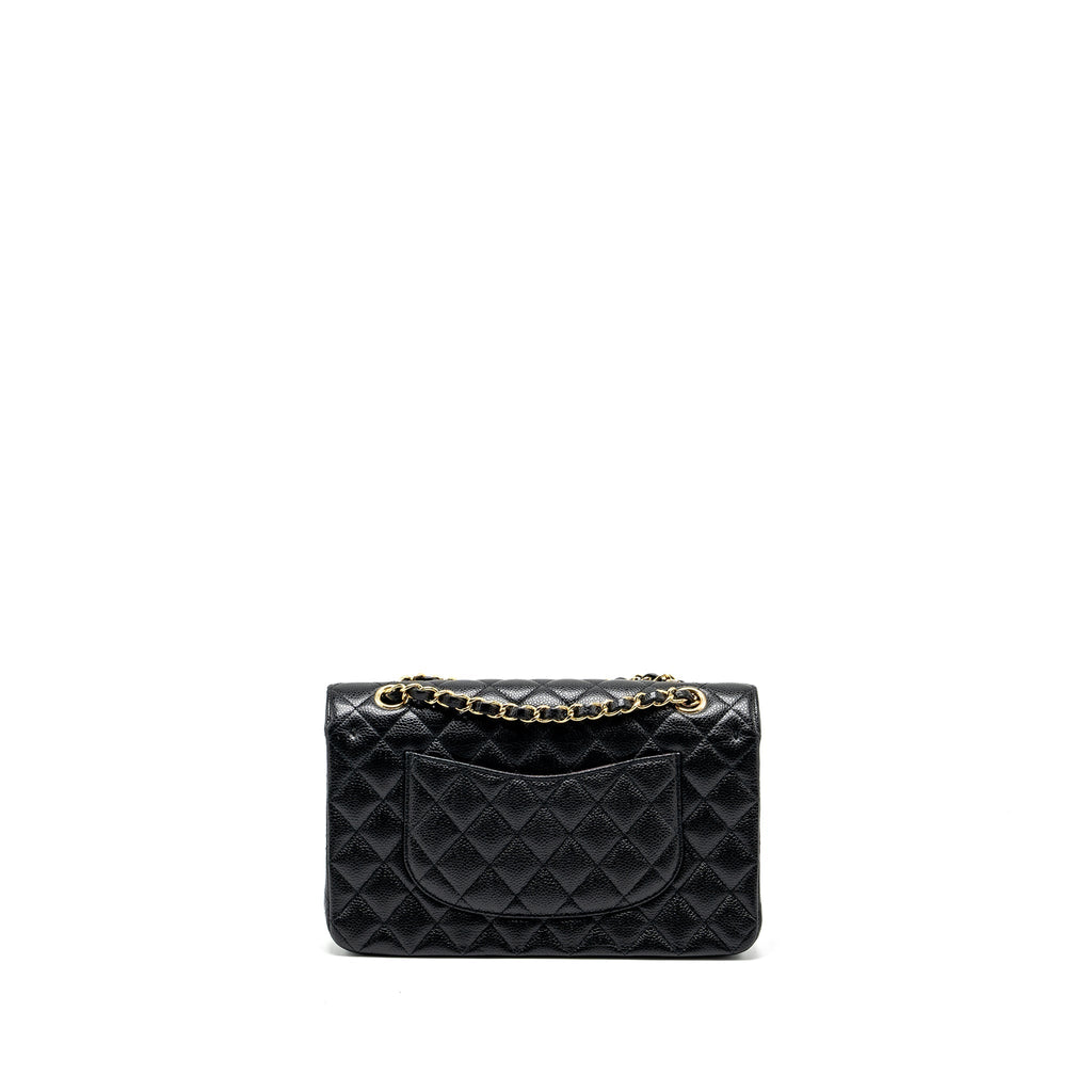 CHANEL MEDIUM CLASSIC DOUBLE FLAP BAG CAVIAR BLACK GHW