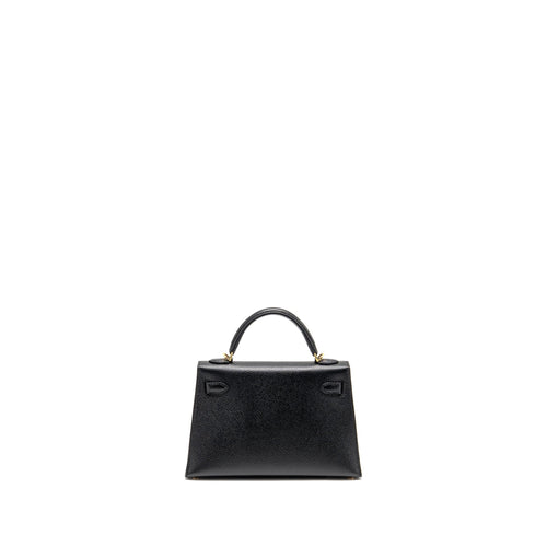 HERMES MINI KELLY II EPSOM BLACK GHW