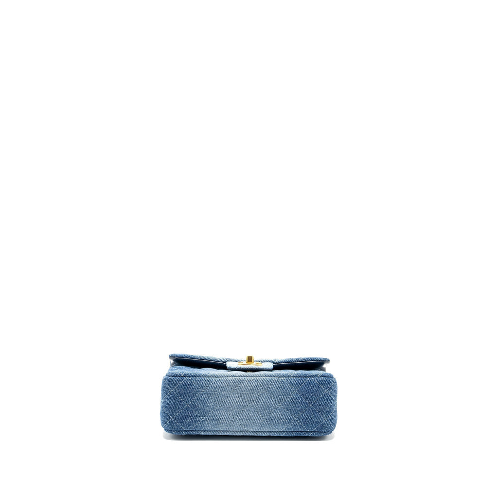 CHANEL 24S MINI RECTANGULAR FLAP BAG DENIM BLUE GHW (MICROCHIP)