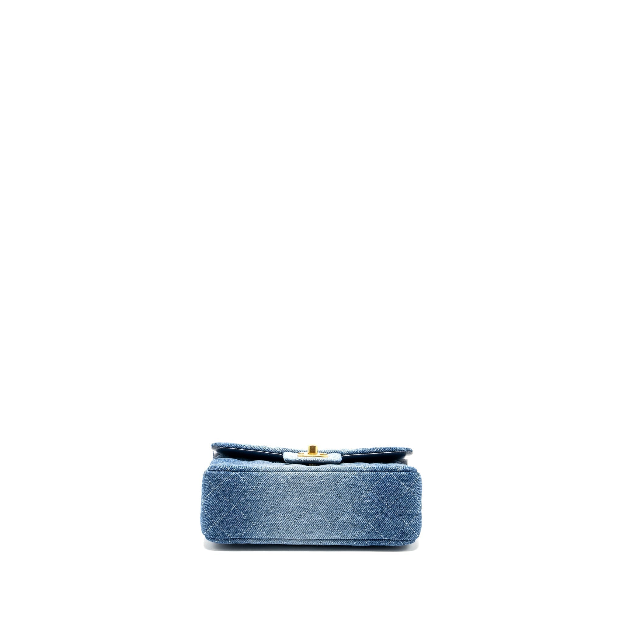 CHANEL 24S MINI RECTANGULAR FLAP BAG DENIM BLUE GHW (MICROCHIP)