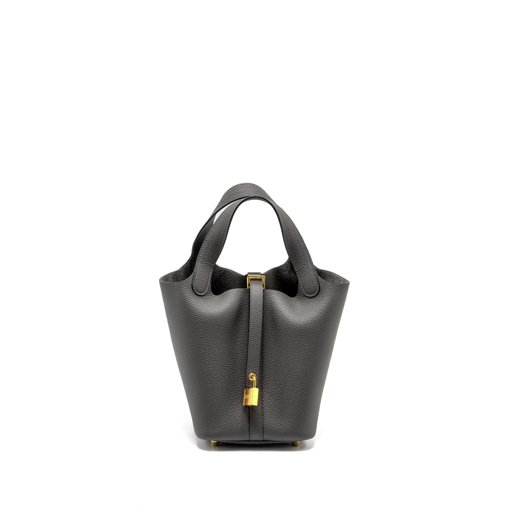 HERMES PICOTIN 18 LOCK BAG TARUILLON MAURICE GRAPHITE GHW