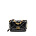 CHANEL SMALL 19 BAG GOATSKIN BLACK MULTICOLOUR HARDWARE