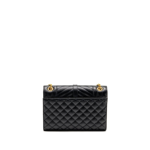 SAINT LAURENT/YSL MEDIUM ENVELOPE BAG CALFSKIN BLACK GHW