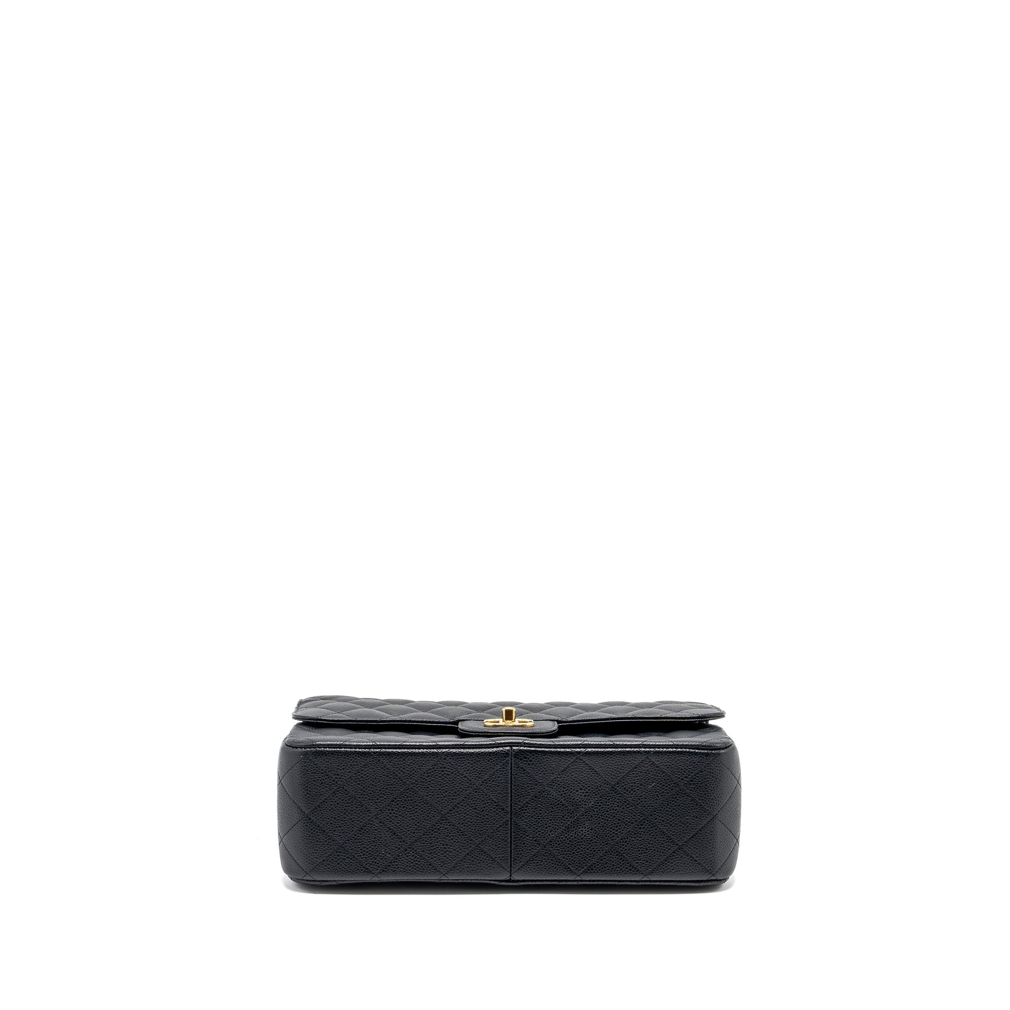 CHANEL JUMBO CLASSIC DOUBLE FLAP BAG CAVIAR BLACK GHW
