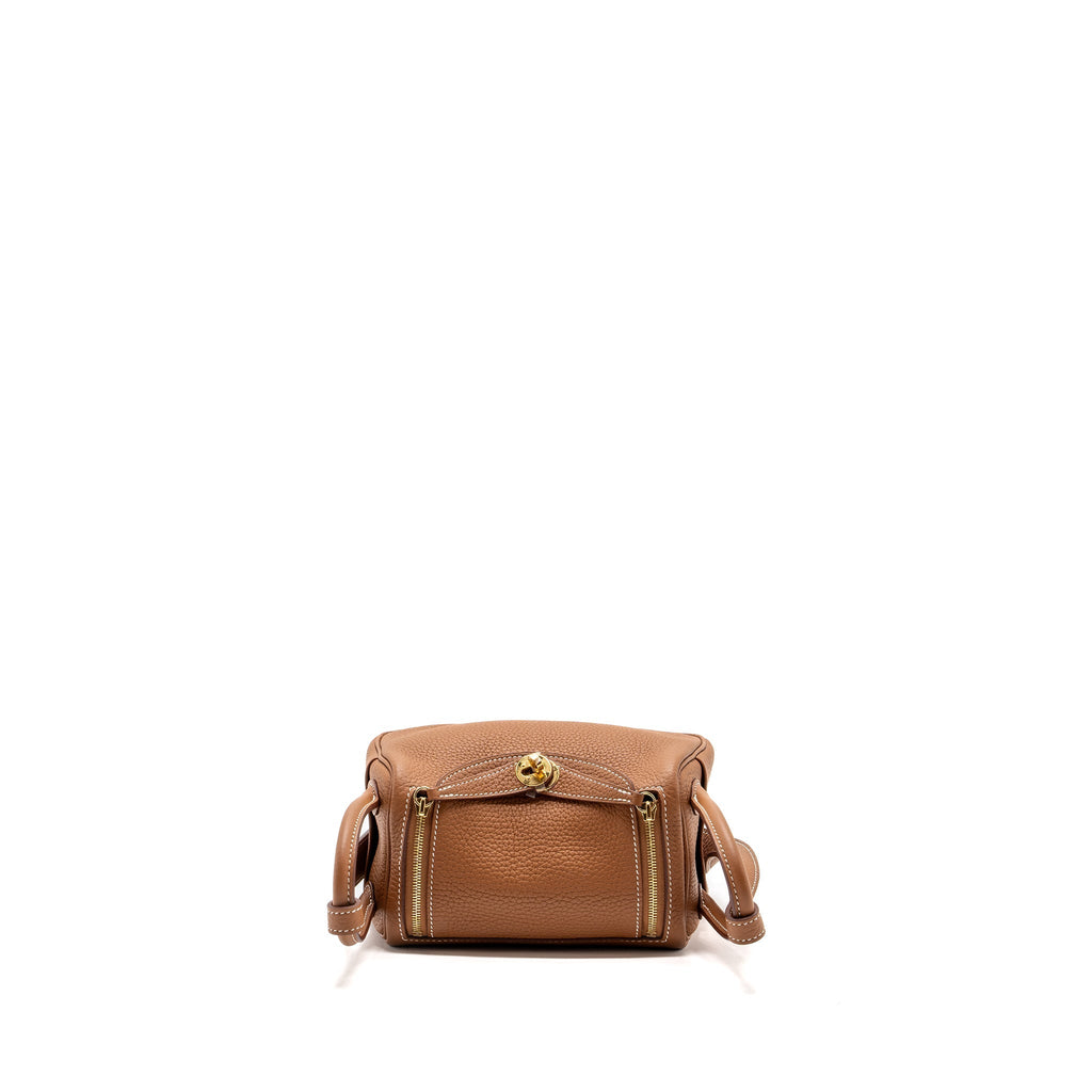 HERMES MINI LINDY CLEMENCE GOLD GHW