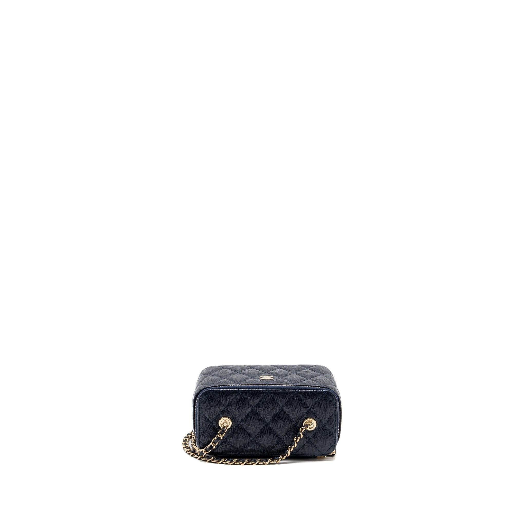 CHANEL 23C LONG VANITY CASE CAVIAR NAVY LGHW (MICROCHIP)
