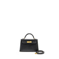 HERMES MINI KELLY II EPSOM BLACK GHW