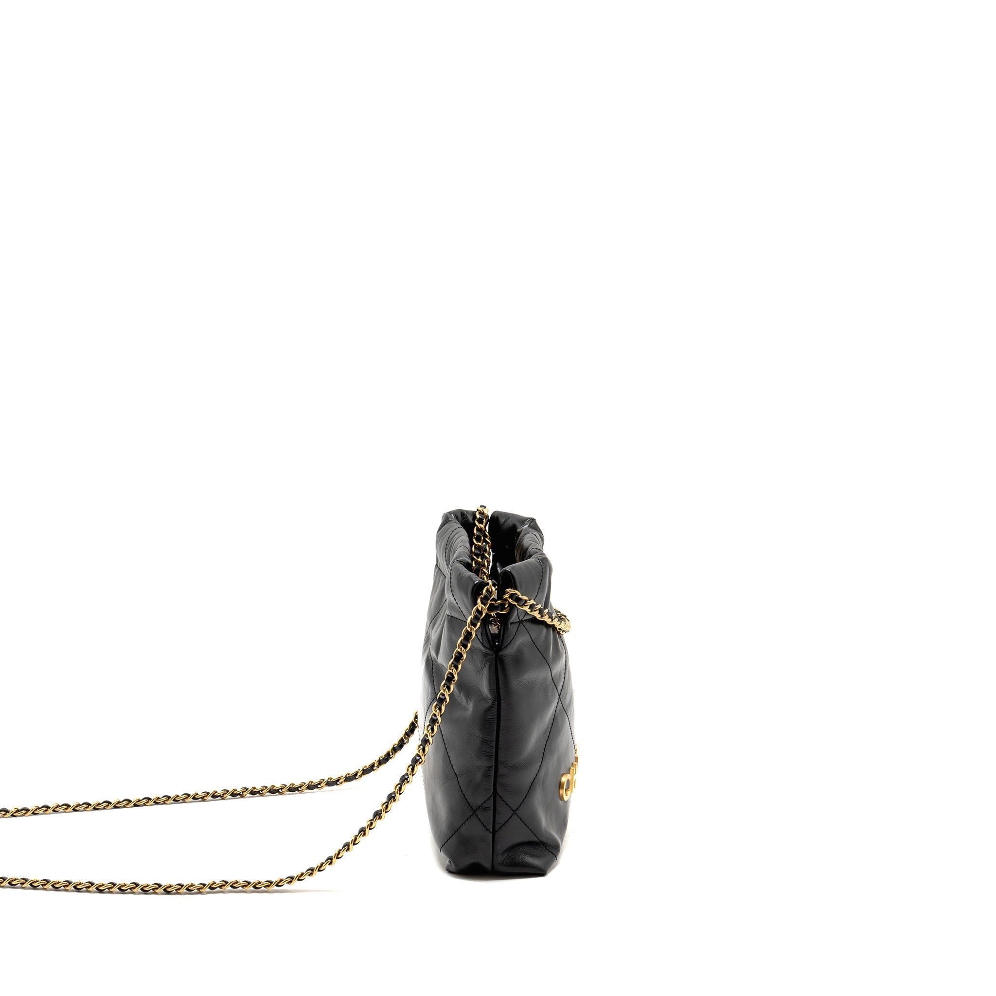 CHANEL MINI 22 BAG CALFSKIN BLACK GHW (MICROCHIP)
