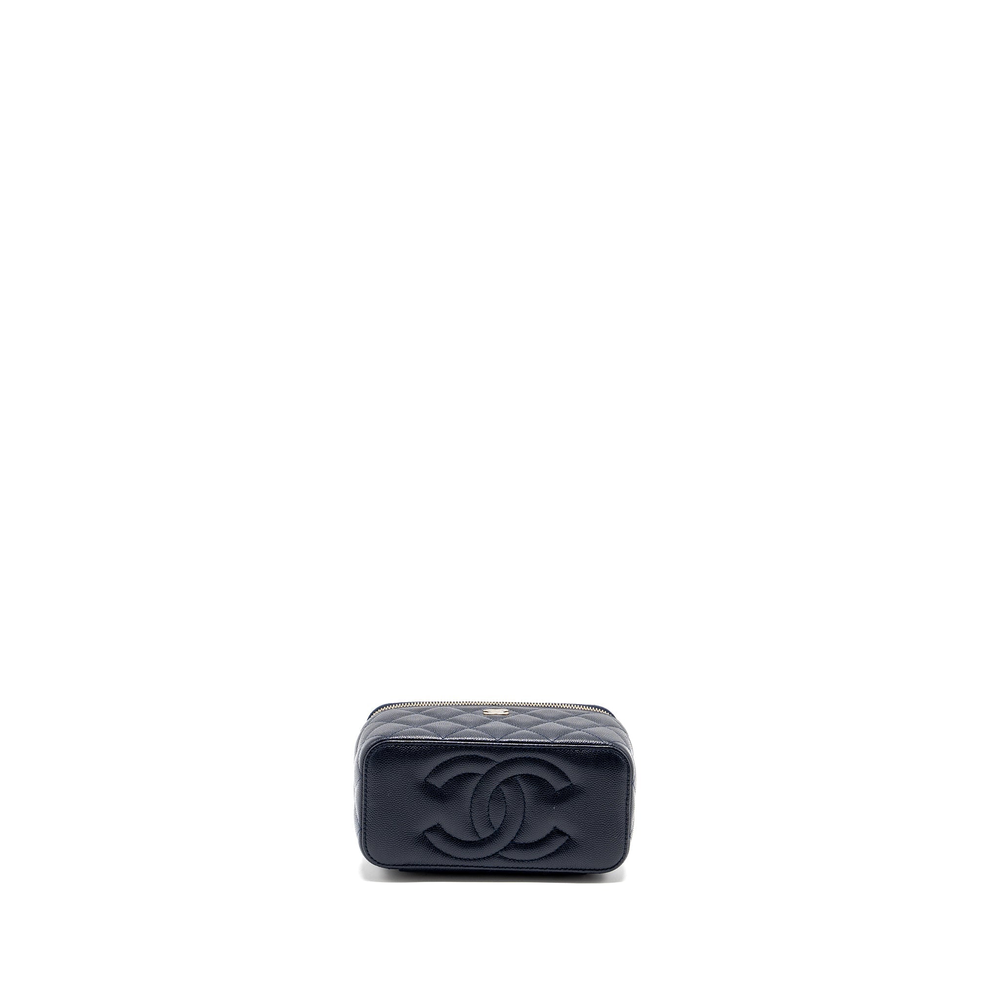 CHANEL 23C LONG VANITY CASE CAVIAR NAVY LGHW (MICROCHIP)