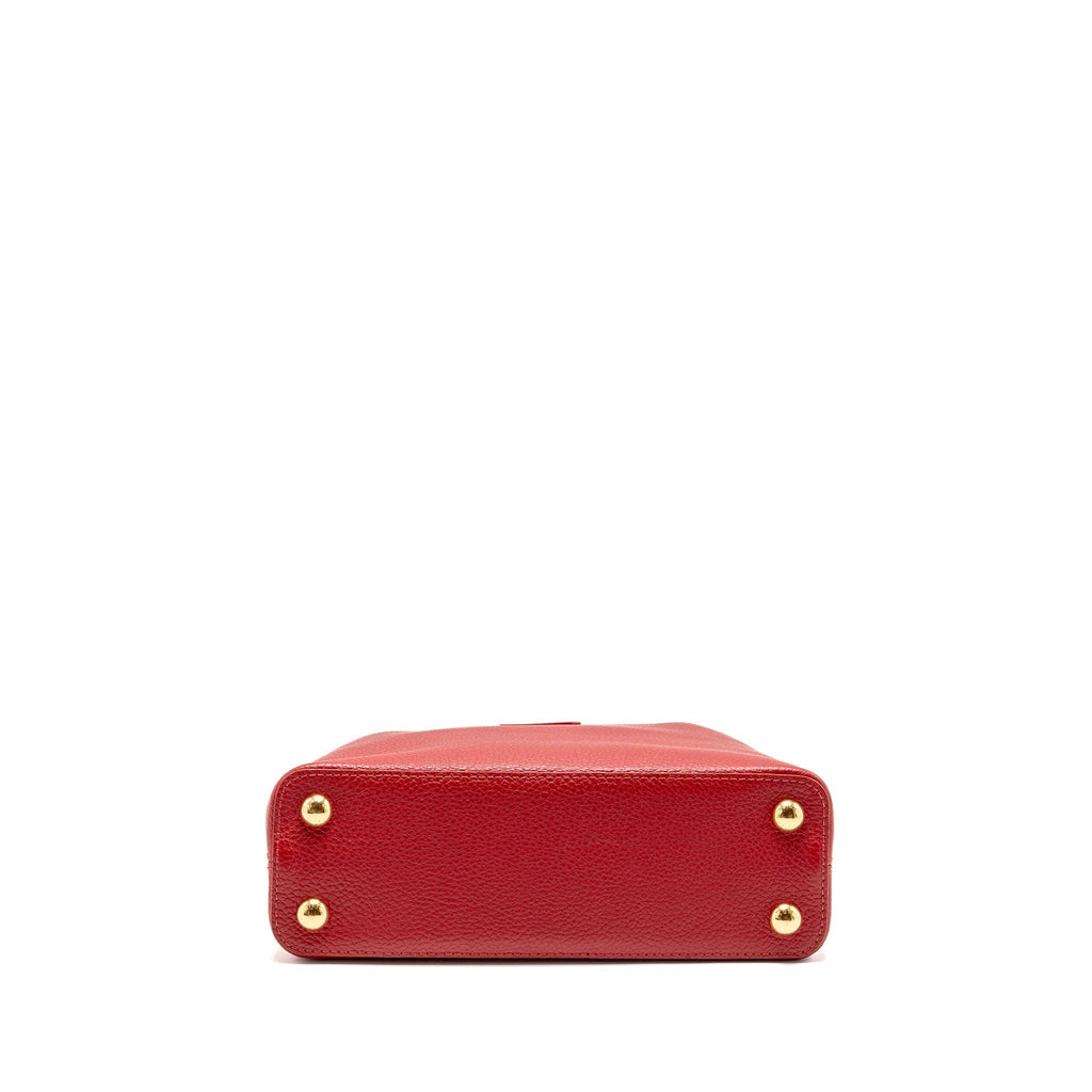 LOUIS VUITTON CAPUCINE BB WITH PYTHON HANDLE TAURILLON RED GHW