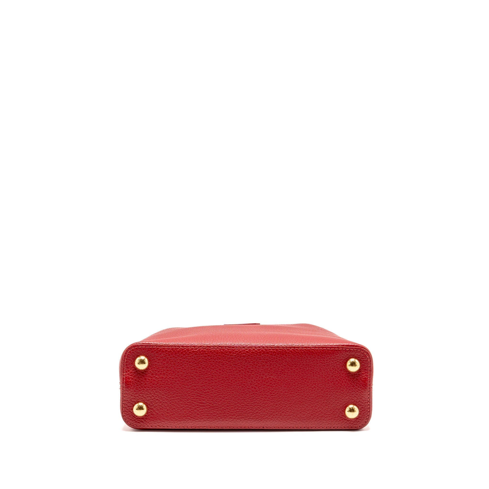 LOUIS VUITTON CAPUCINE BB WITH PYTHON HANDLE TAURILLON RED GHW