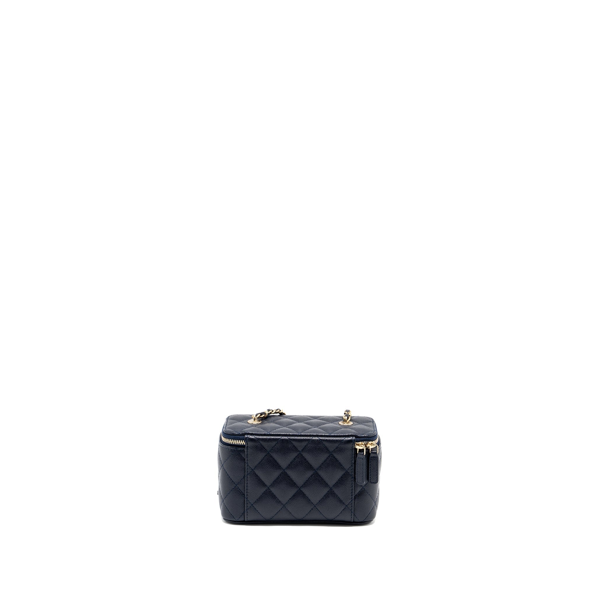 CHANEL 23C LONG VANITY CASE CAVIAR NAVY LGHW (MICROCHIP)