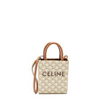 CELINE MINI VERTICAL CABAS TRIOMPHE CANVAS/CALFSKIN WHITE GHW