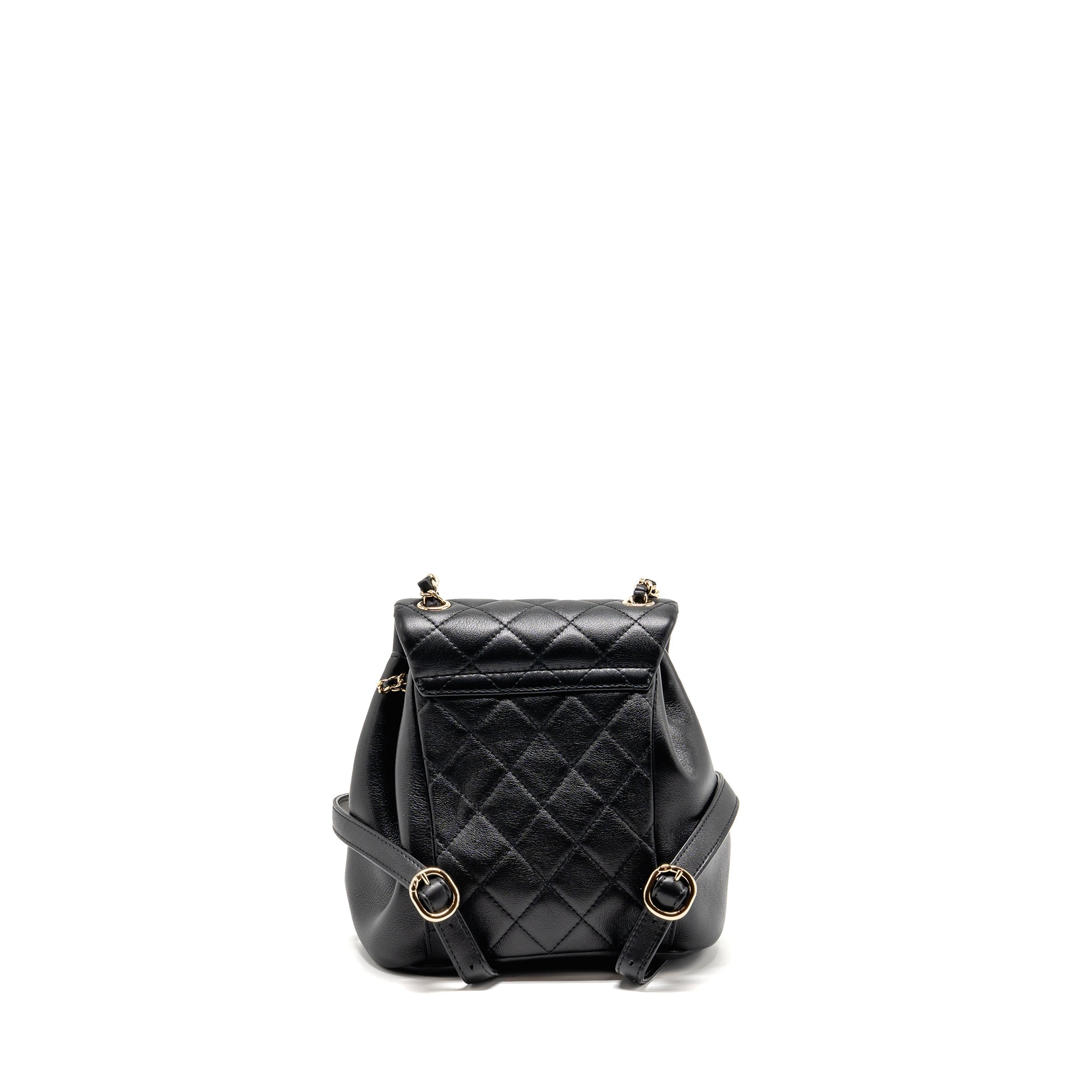 CHANEL MINI DUMA BACKPACK CALFSKIN BLACK LGHW (MICROCHIP)