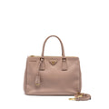PRADA FUOCO SAFFIANO LUX LEATHER MEDIUM DOUBLE ZIP TOTE LIGHT PINK GHW