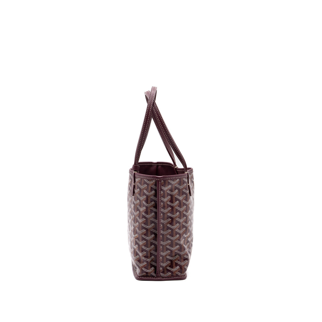 GOYARD ANJOU MINI TOTE CANVAS/CALFSKIN BURGUNDY SHW