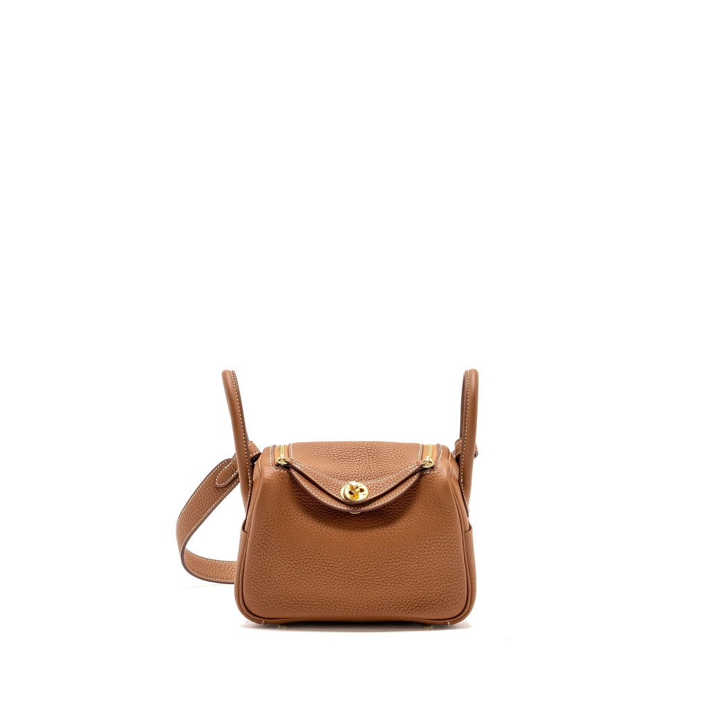 HERMES MINI LINDY CLEMENCE GOLD GHW