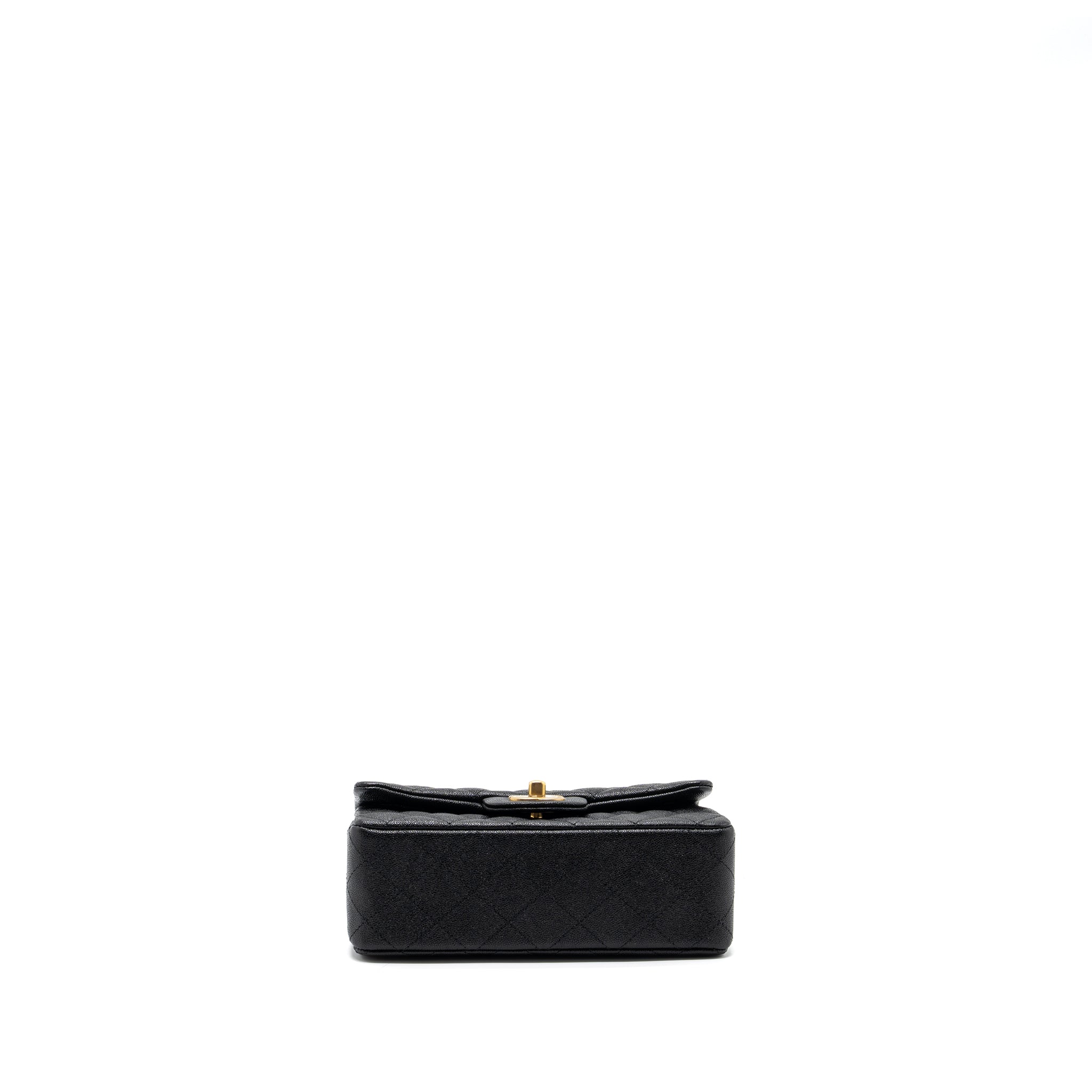 CHANEL TOP HANDLE MINI RECTANGULAR FLAP BAG CAVIAR BLACK GHW