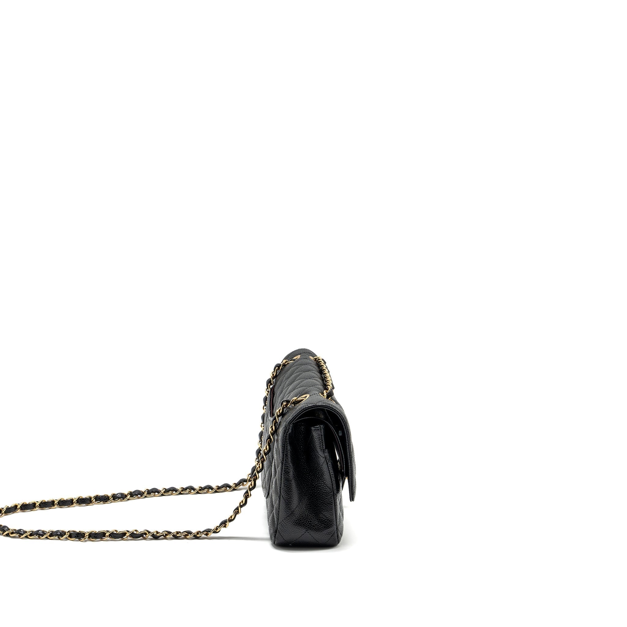 CHANEL MEDIUM CLASSIC DOUBLE FLAP BAG CAVIAR BLACK GHW
