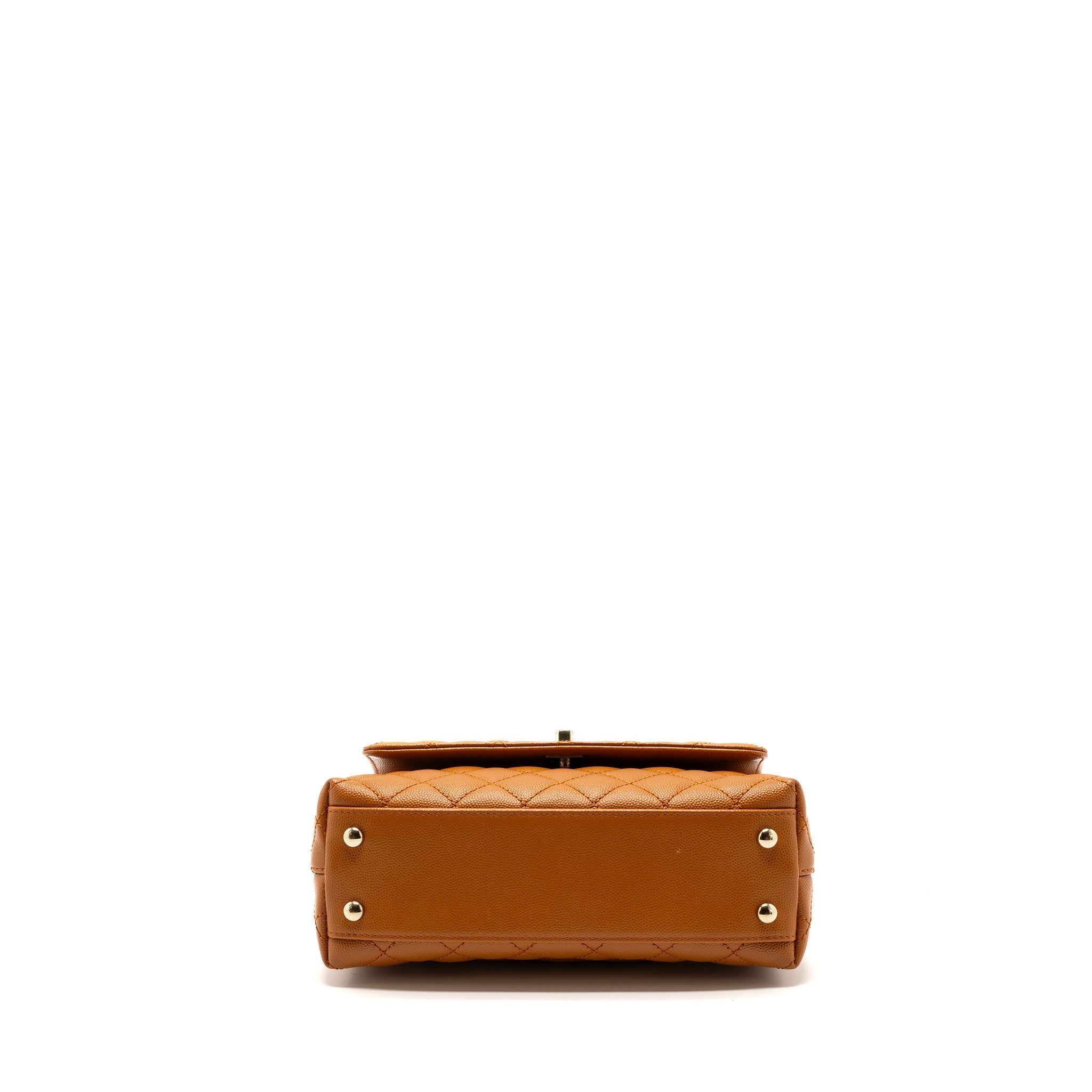 CHANEL SMALL COCO HANDLE CAVIAR CARAMEL GHW (MICROCHIP)