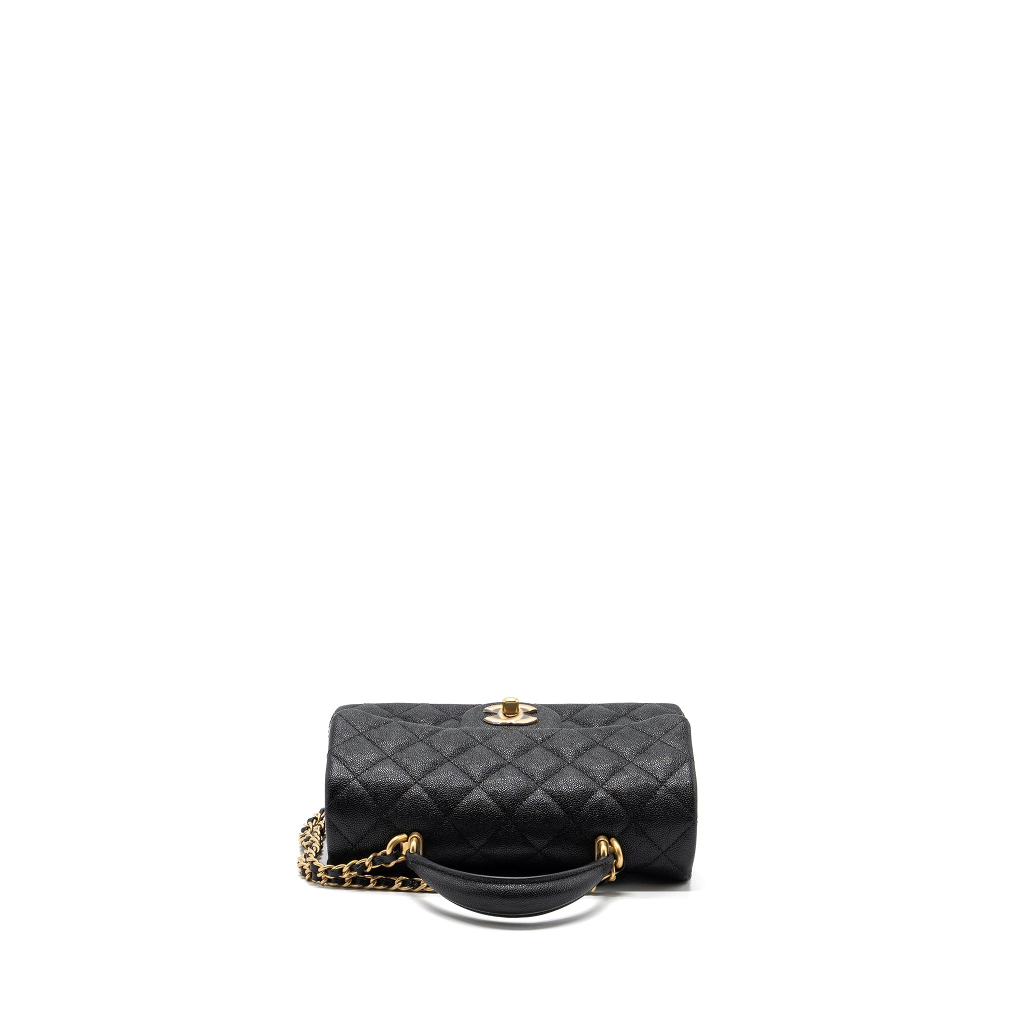 CHANEL TOP HANDLE MINI RECTANGULAR FLAP BAG CAVIAR BLACK GHW