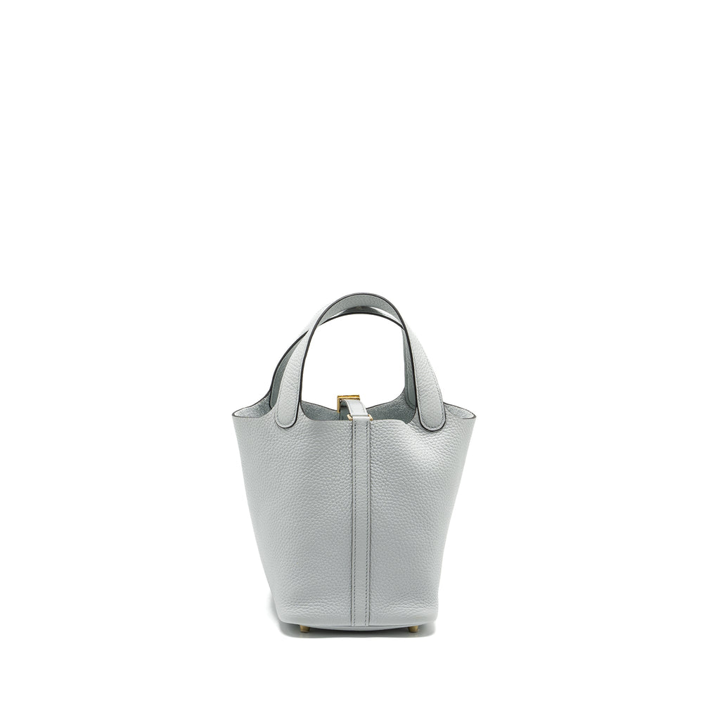 HERMES PICOTIN 18 LOCK BAG CLEMENCE BLUE PALE GHW