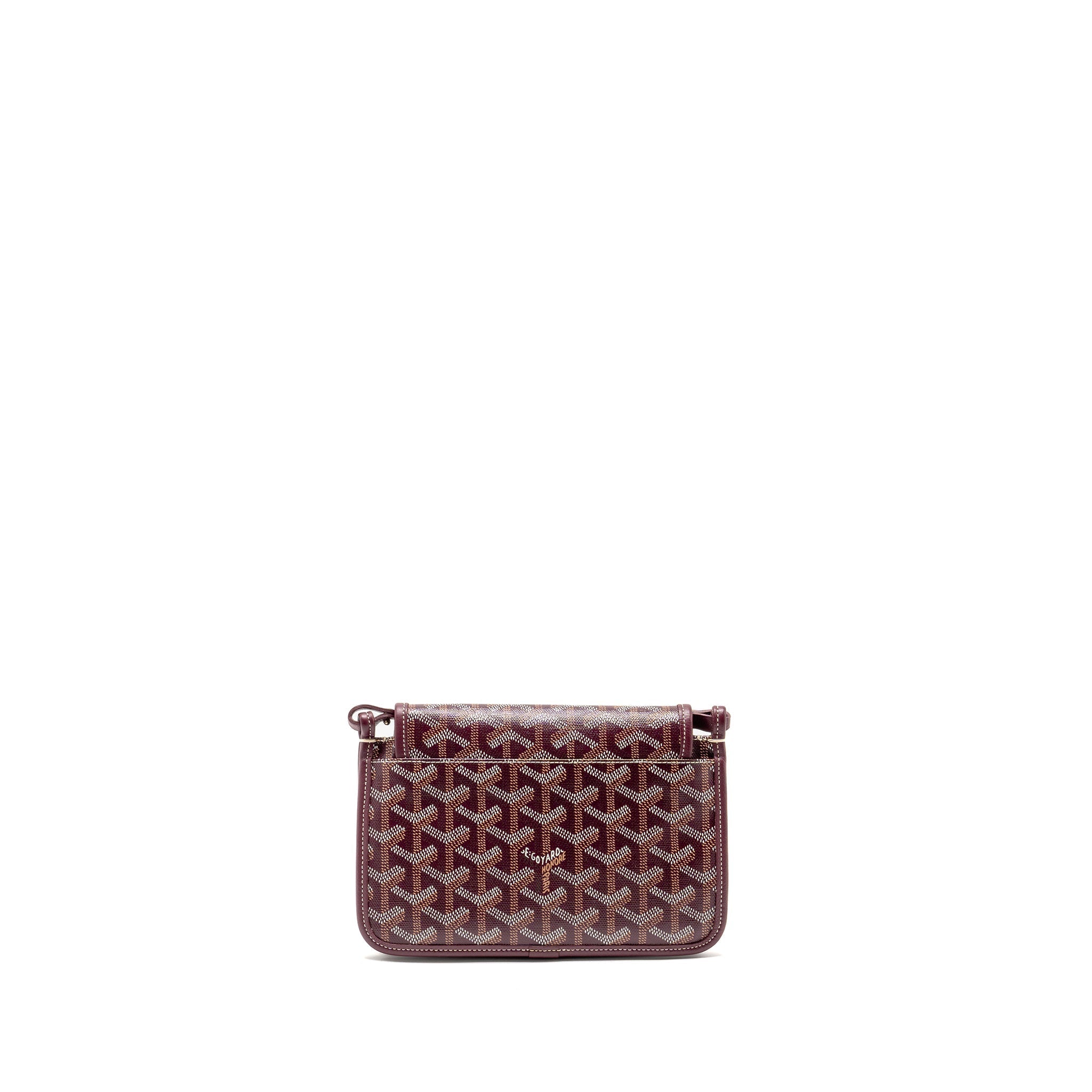 GOYARD PLUMET WALLET CLUTCH GOYARDINE CANVAS/LEATHER BURGUNDY SHW