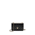 CHANEL TRENDY CC WALLET ON CHAIN LAMBSKIN BLACK LGHW (MICROCHIP)