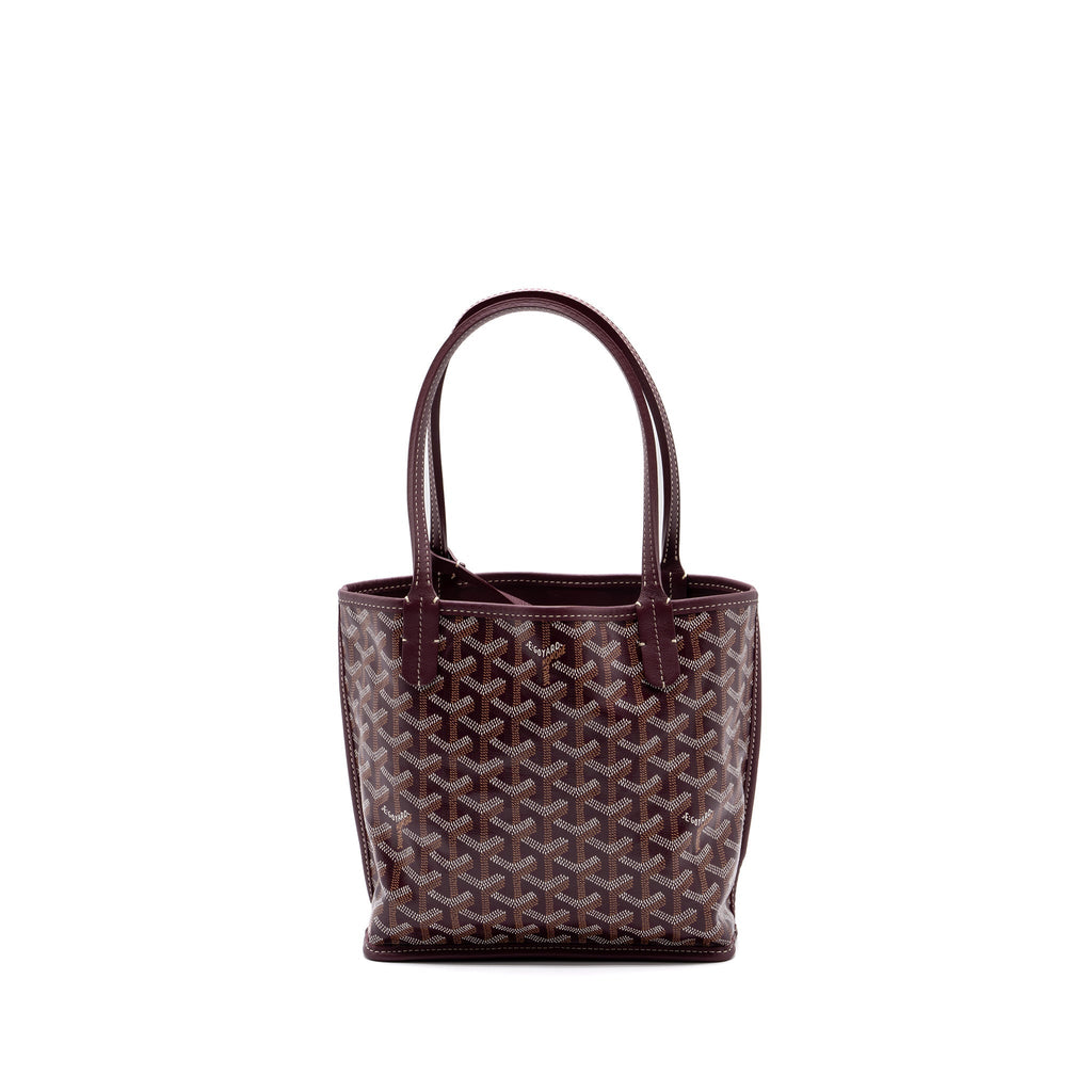 GOYARD ANJOU MINI TOTE CANVAS/CALFSKIN BURGUNDY SHW