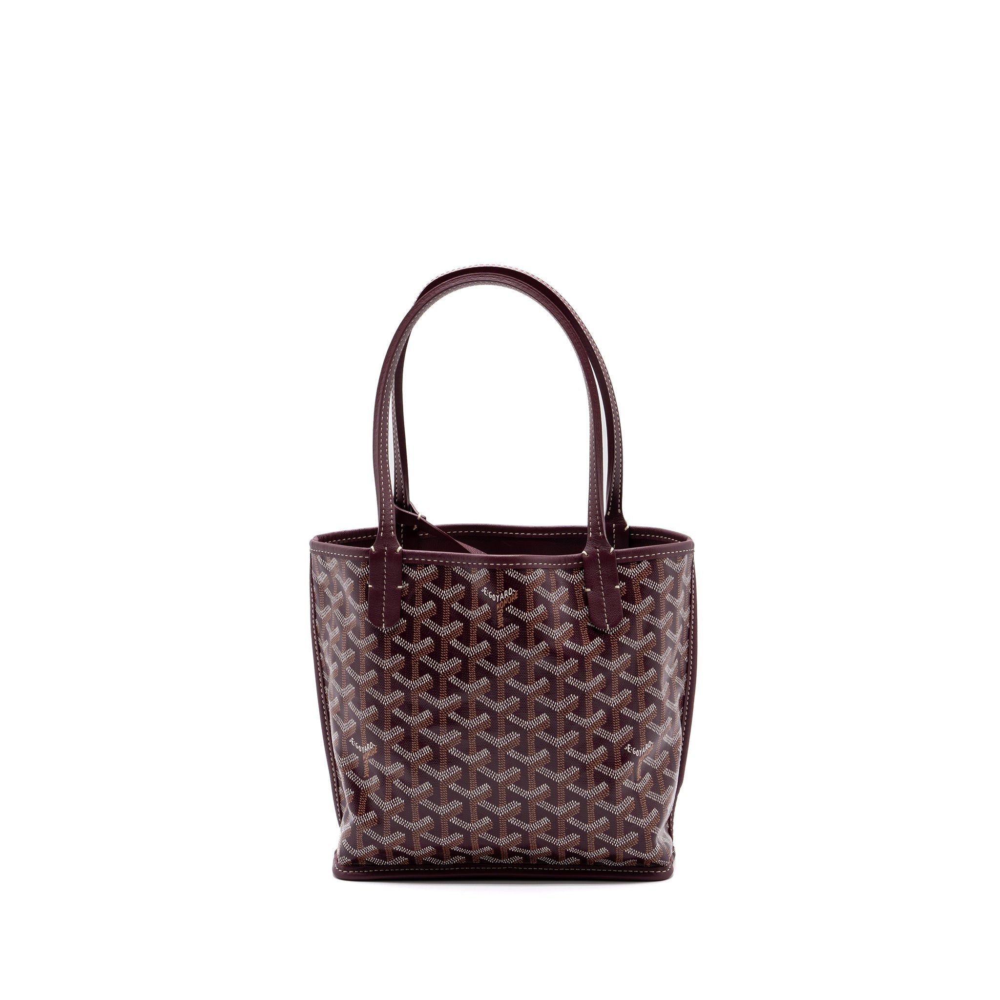 GOYARD ANJOU MINI TOTE CANVAS/CALFSKIN BURGUNDY SHW