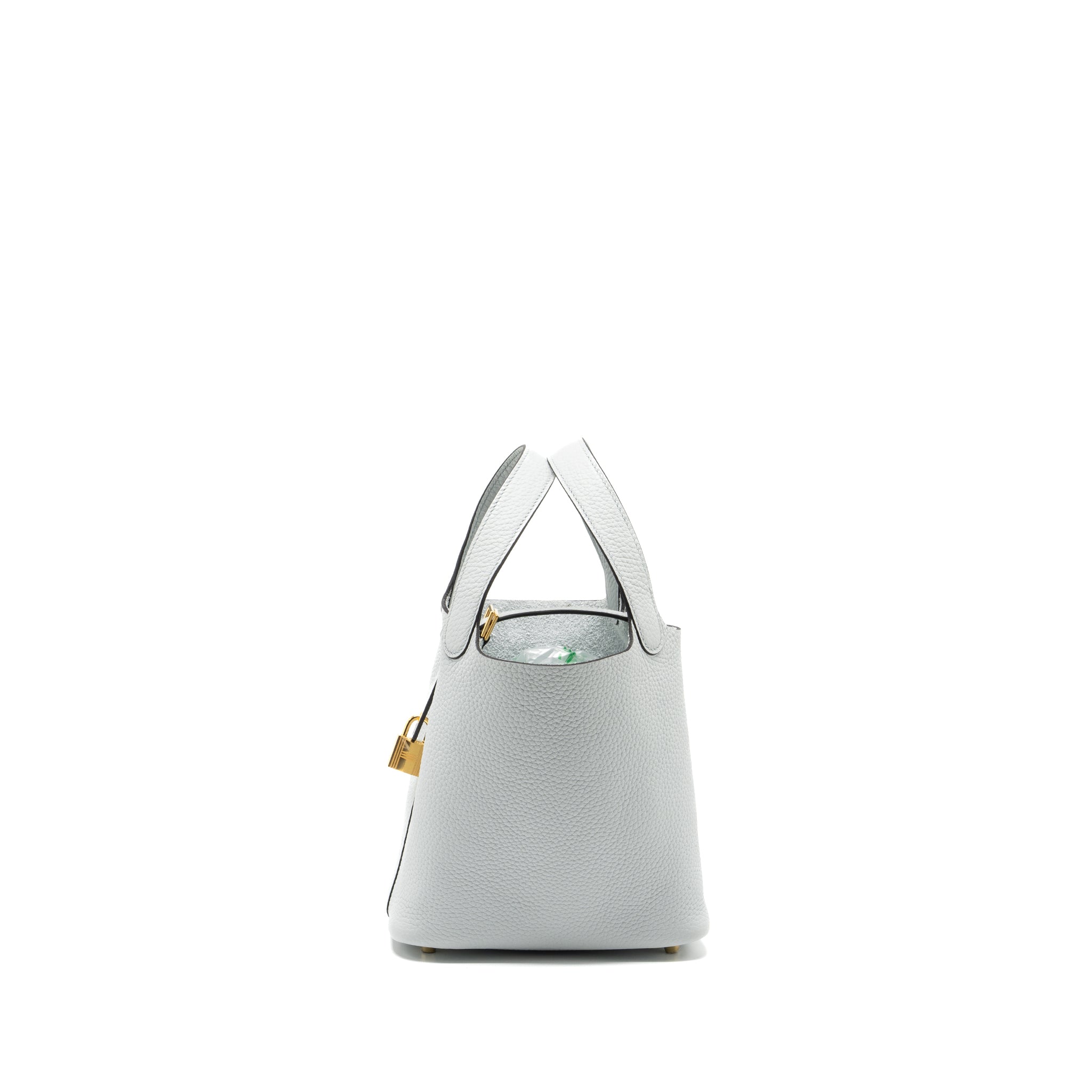 HERMES PICOTIN 18 LOCK BAG CLEMENCE BLUE PALE GHW