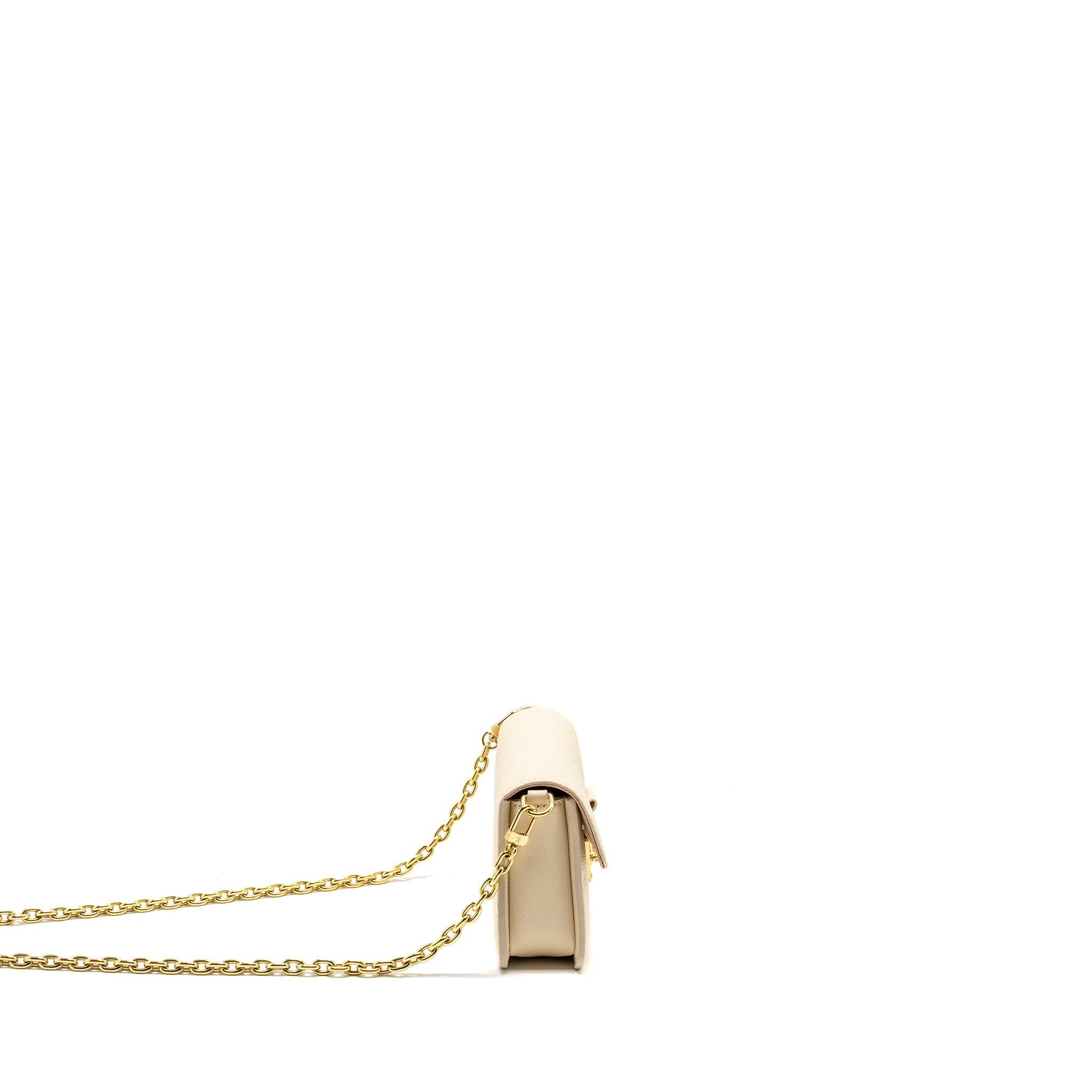 LOUIS VUITTON WALLET ON CHAIN MÉTIS MONOGRAM EMPREINTE CREAM GHW