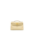 HERMES KELLY POCHETTE OSTRICH BETON GHW