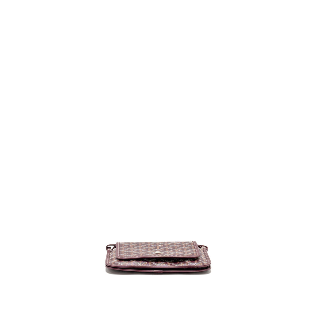 GOYARD PLUMET WALLET CLUTCH GOYARDINE CANVAS/LEATHER BURGUNDY SHW