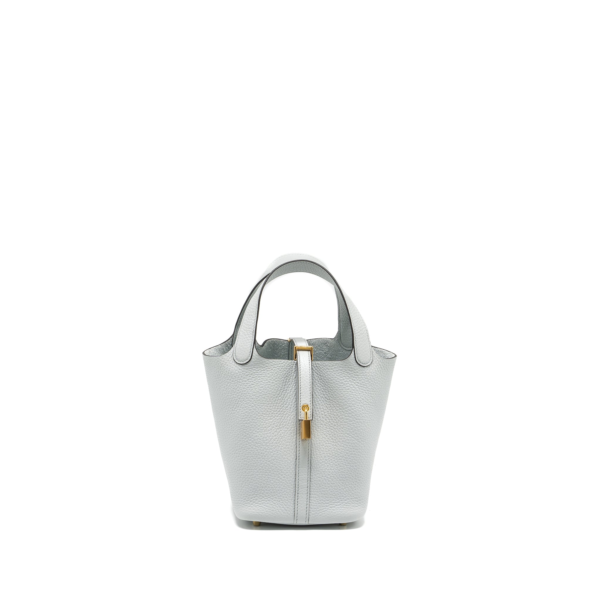 HERMES PICOTIN 18 LOCK BAG CLEMENCE BLUE PALE GHW