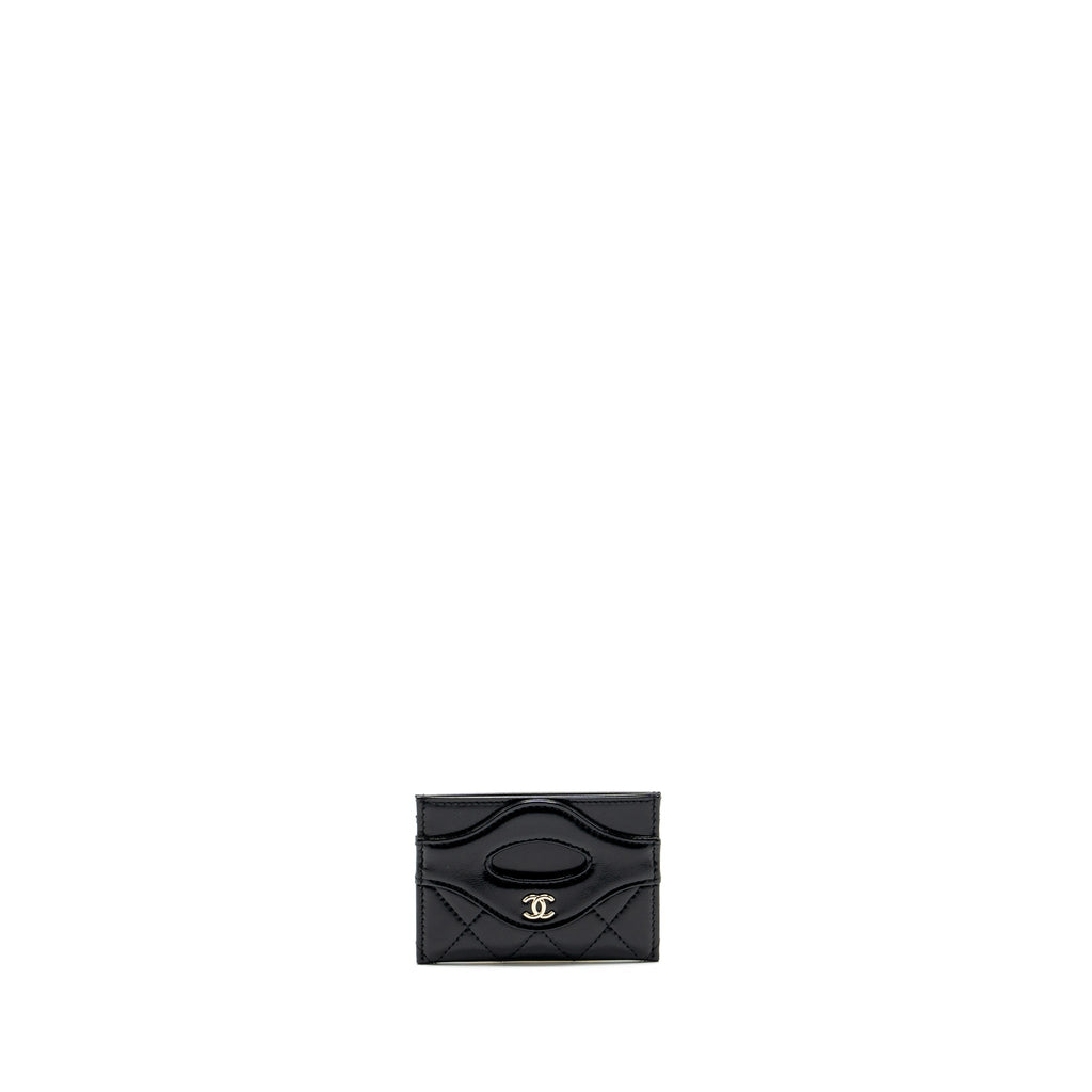 CHANEL 31 CARD HOLDER SHINY GOATSKIN BLACK LGHW (MICROCHIP)