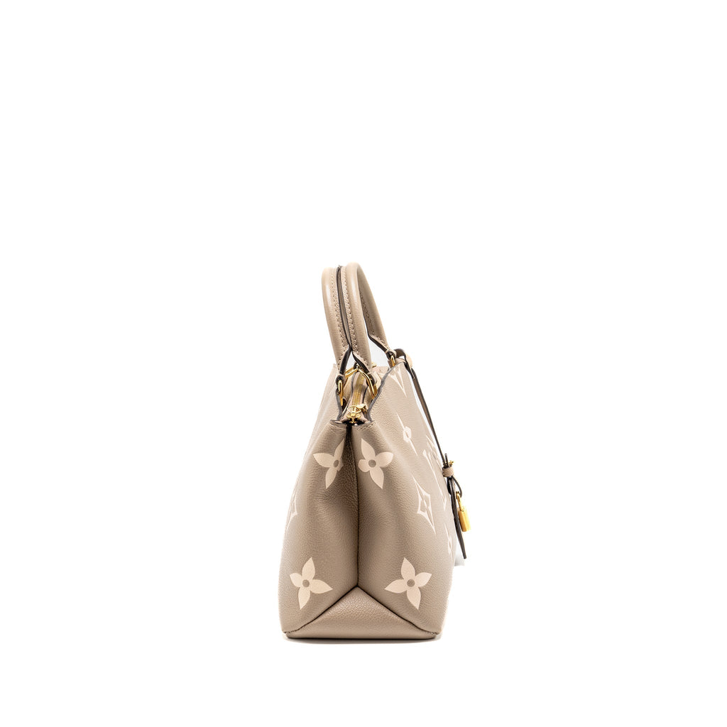 LOUIS VUITTON PETIT PALAIS BAG BICOLOUR MONOGRAM EMPREINTE LEATHER TOURTERELLE/CREME GHW