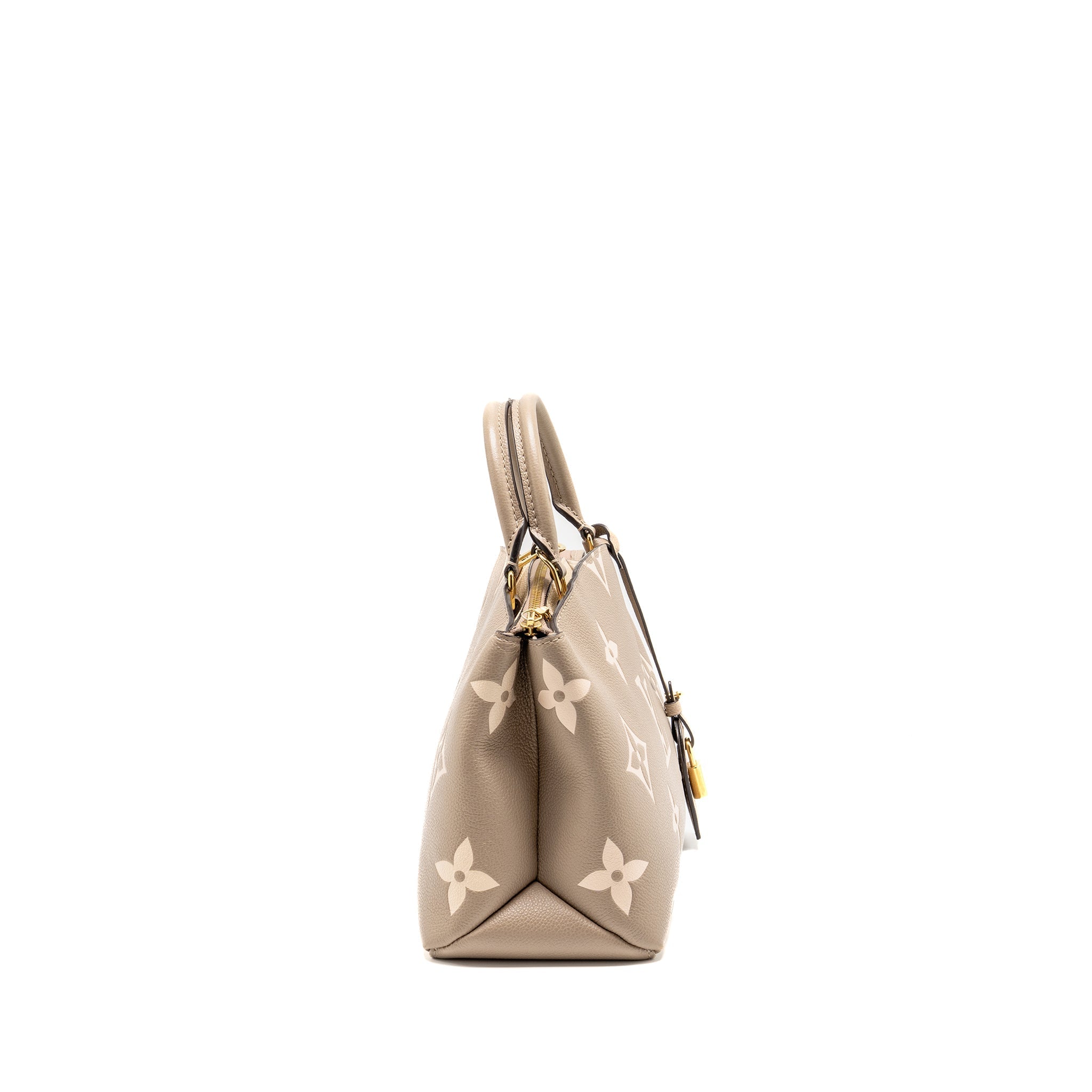 LOUIS VUITTON PETIT PALAIS BAG BICOLOUR MONOGRAM EMPREINTE LEATHER TOURTERELLE/CREME GHW
