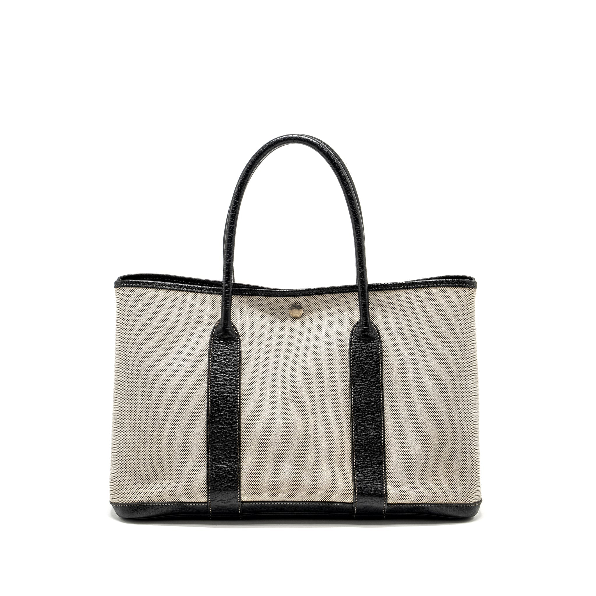 HERMES VINTAGE GARDEN PARTY 36 CANVAS/NEGONDA BLACK/ECRU SHW