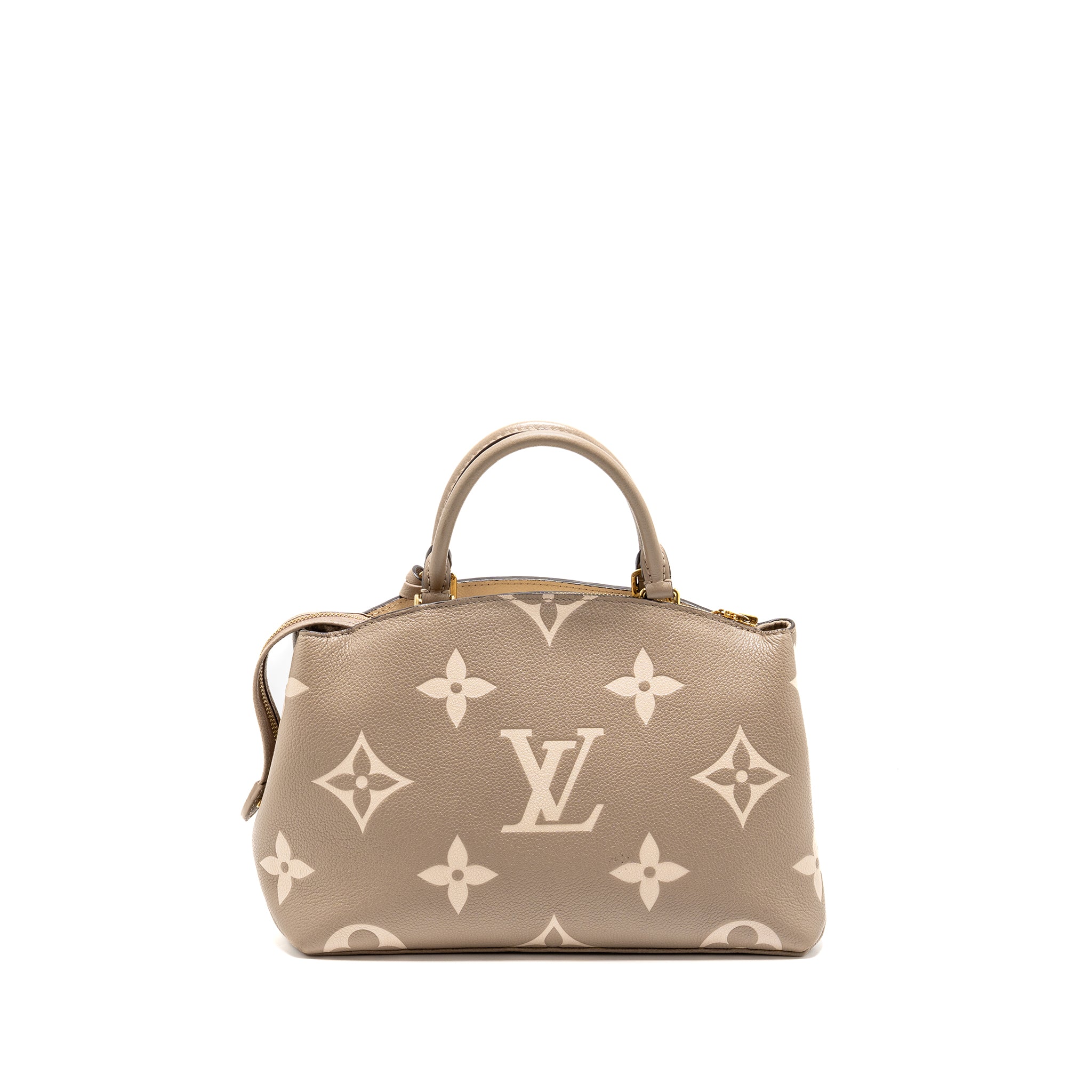 LOUIS VUITTON PETIT PALAIS BAG BICOLOUR MONOGRAM EMPREINTE LEATHER TOURTERELLE/CREME GHW