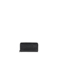 BOTTEGA VENETA INTRECCIATO WALLET CALFSKIN BLACK WITH BLACK HARDWARE