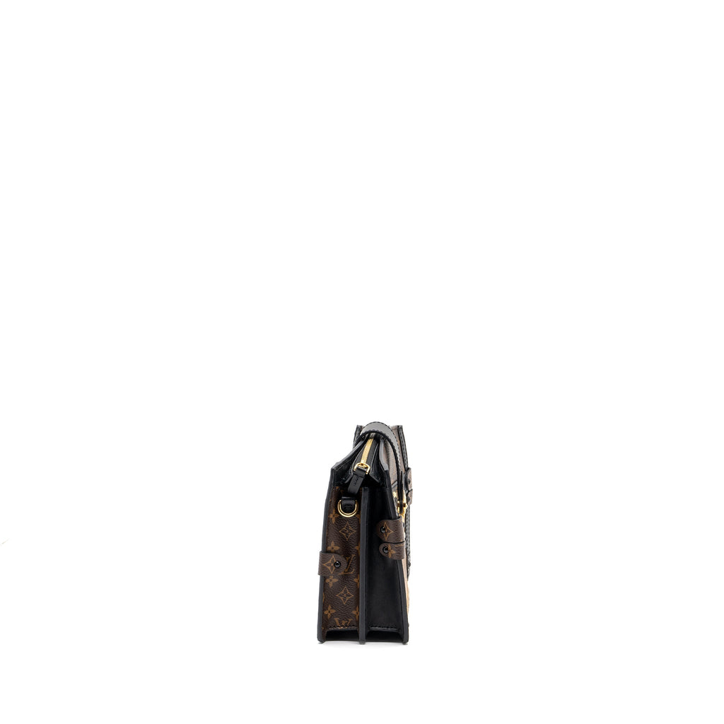 LOUIS VUITTON TRUNK CLUTCH MONOGRAM REVERSE CANVAS GHW
