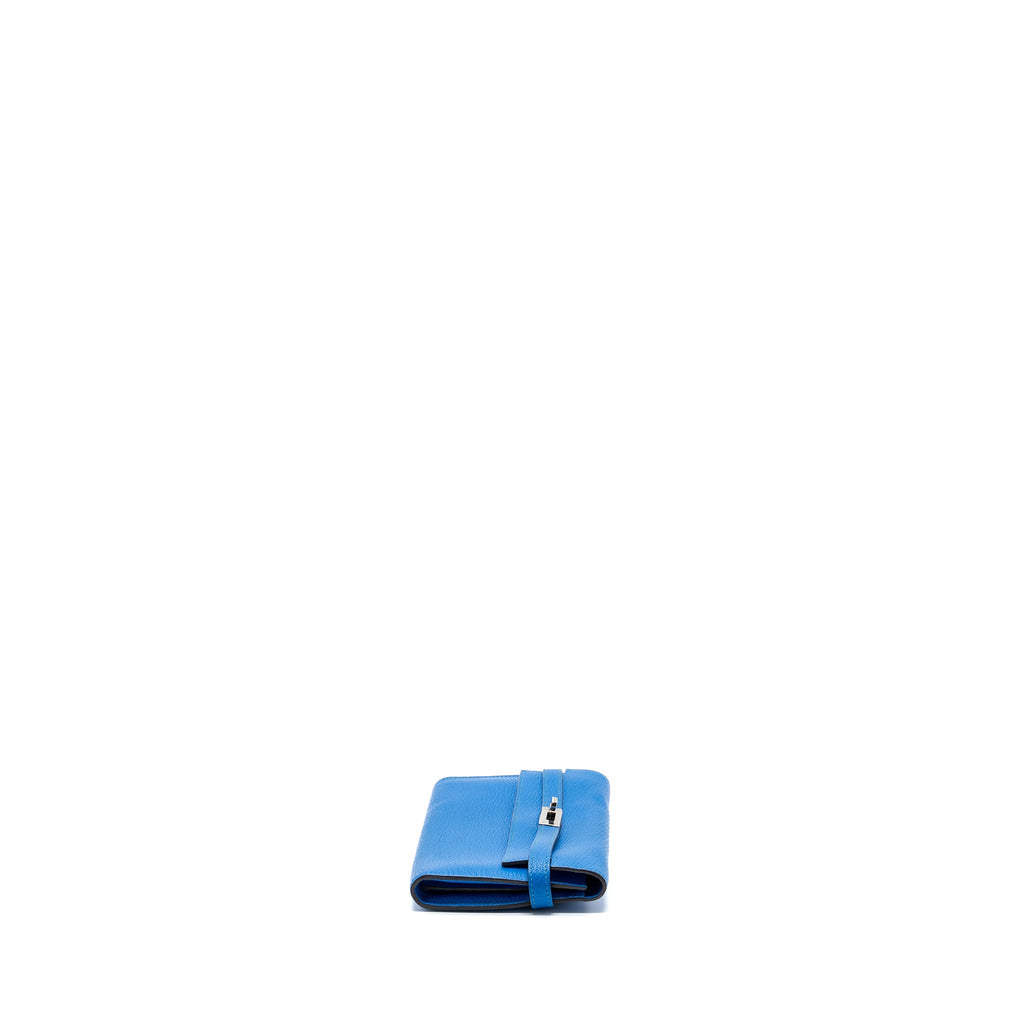 Hermes Kelly Classic Long Wallet Chèvre Mysore Blue Hydra SHW