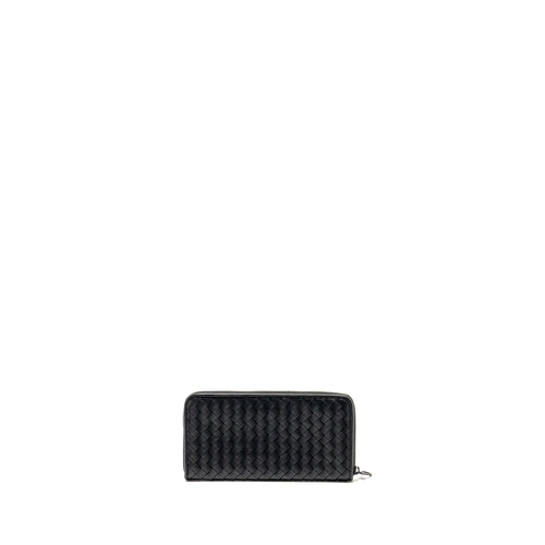 BOTTEGA VENETA INTRECCIATO WALLET CALFSKIN BLACK WITH BLACK HARDWARE