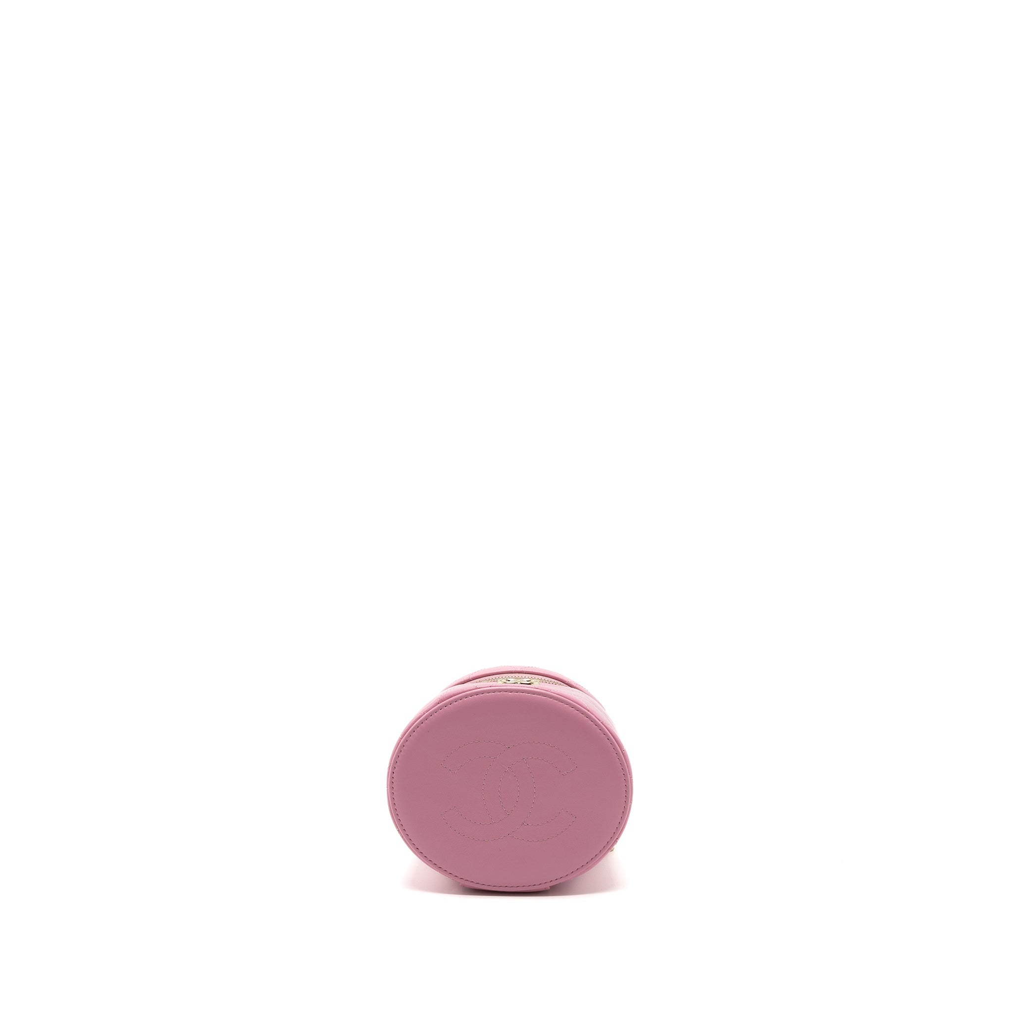 CHANEL TOP HANDLE VANITY CASE LAMBSKIN PINK LGHW