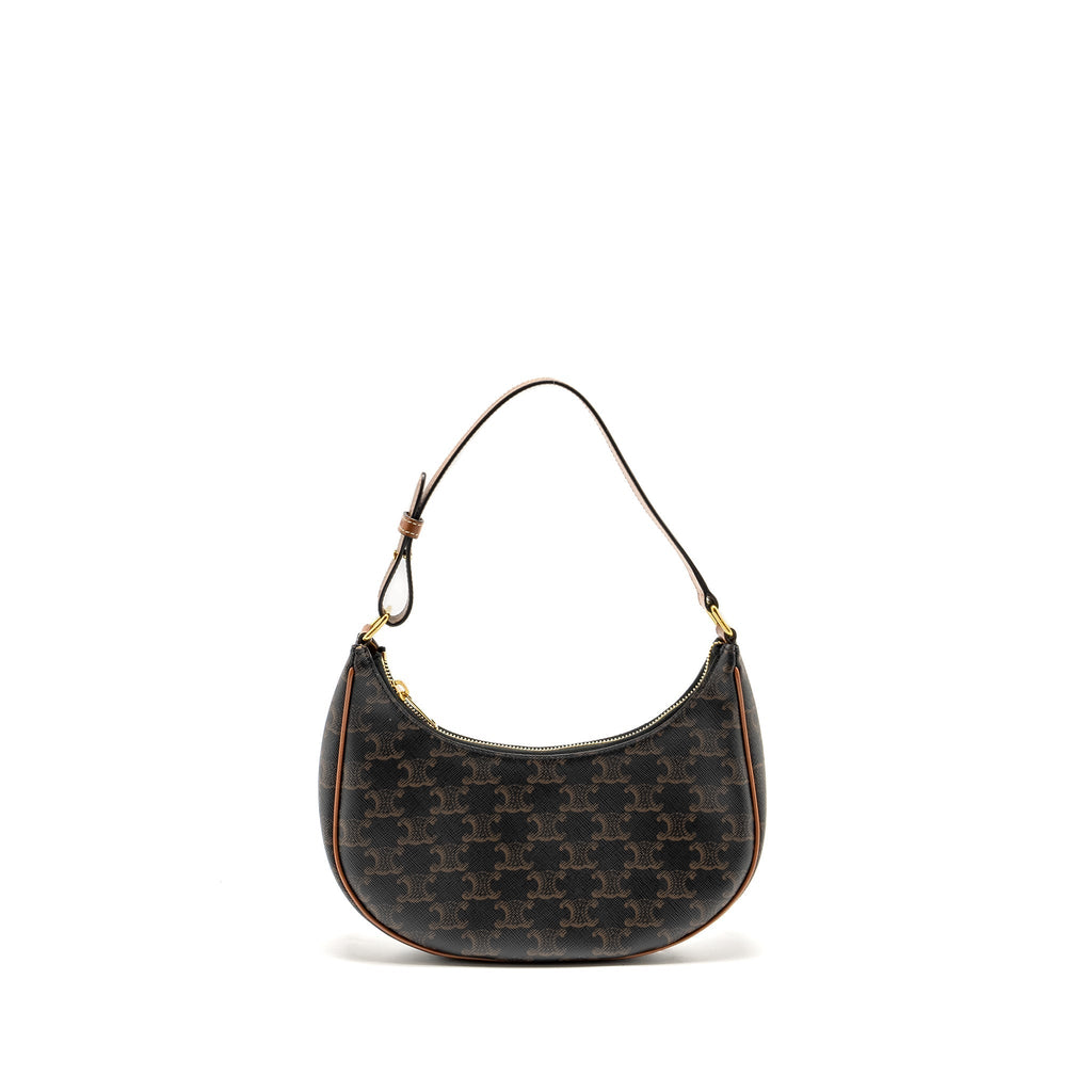 CELINE AVA BAG TRIOMPHE CANVAS / CALFSKIN BROWN GHW