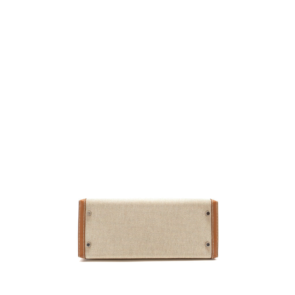 HERMES KELLY 28 SELLIER TOILE H/SWIFT ECRU/GOLD SHW