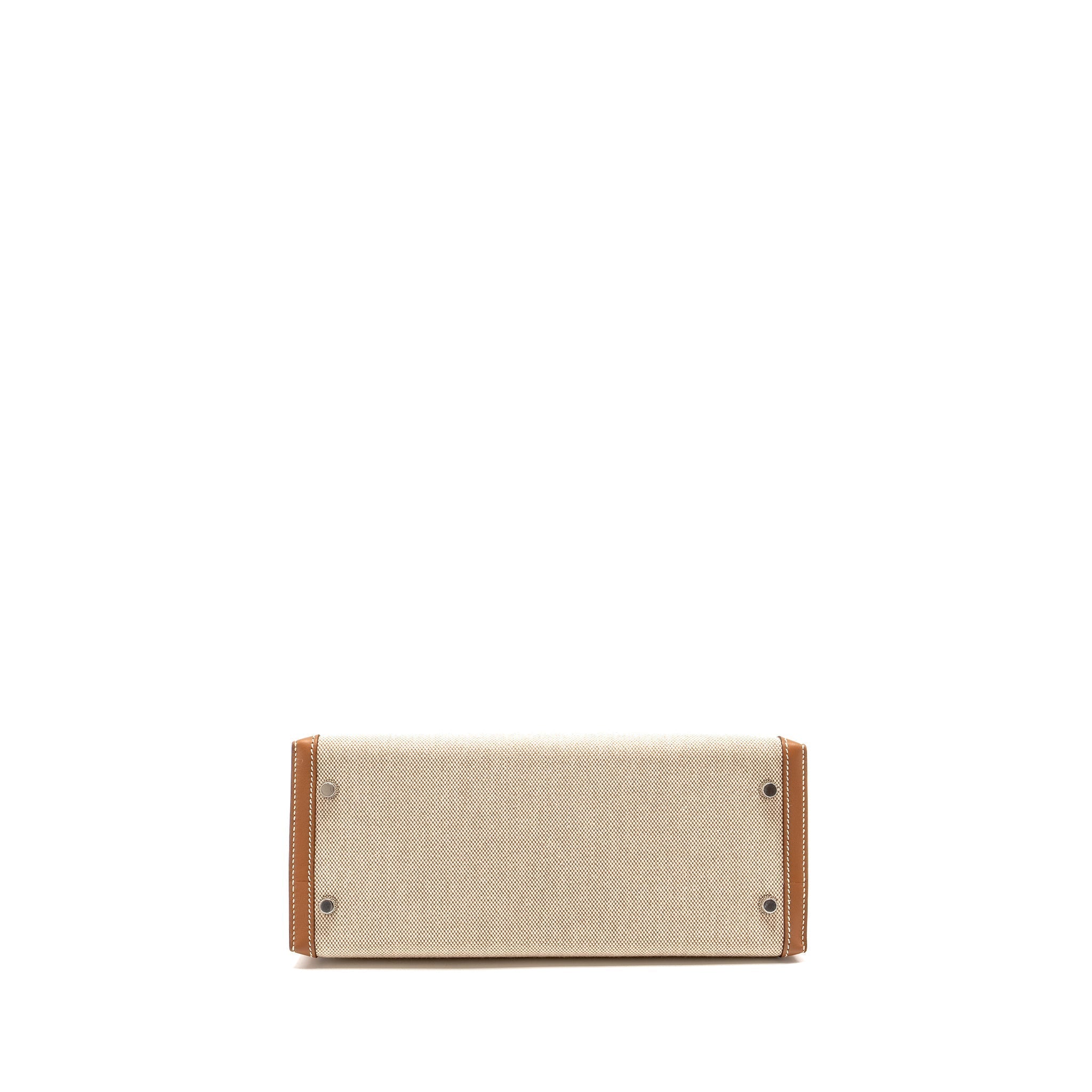 HERMES KELLY 28 SELLIER TOILE H/SWIFT ECRU/GOLD SHW